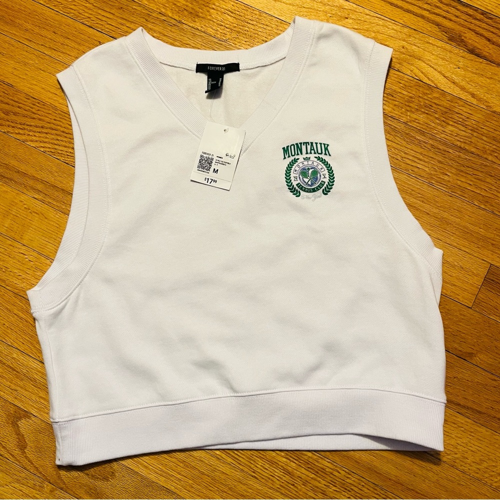 Forever 21 White Sweater Vest